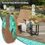 Giantex 20” Round Teak Wood Side Table - Image 2