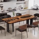 Custom Olive Wood Epoxy River Table – Large Handmade Resin Dining, Office - Image 4