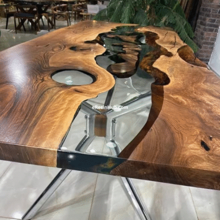 Personalized Large Custom Epoxy River Tabletop – Handmade Wood & Resin Dining or Coffee Table Surface for 2–8 People, Fully Customized Design (36 x 24 Inches, Without Stand)