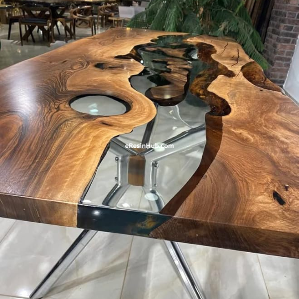 Personalized Large Custom Epoxy River Tabletop – Handmade Wood & Resin Dining or Coffee Table Surface for 2–8 People, Fully Customized Design (36 x 24 Inches, Without Stand)