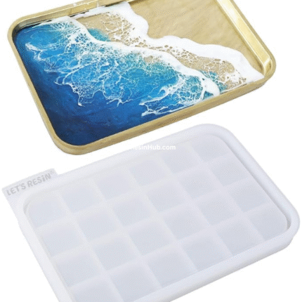 LET'S RESIN Large Rectangle Silicone Tray Mold with Edges – Durable Rolling Tray for Resin, Epoxy Casting, DIY Jewelry Holder & Home Décor