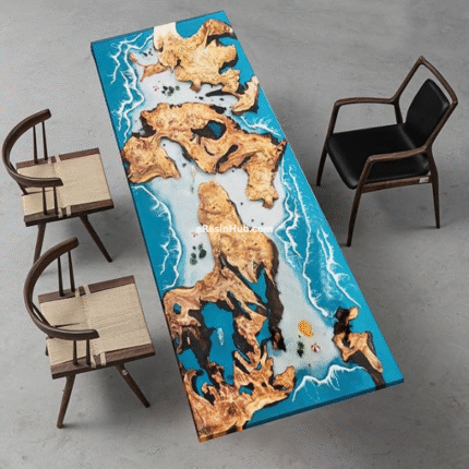 Custom Fir Wood Epoxy River Table – Large Handmade Resin Dining, Office, or Living Room